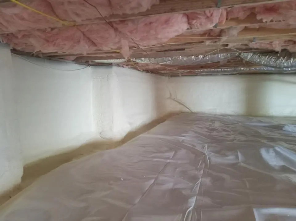 Crawl space encapsulation with closed-cell spray foam for Flat Roof Repair in Windsor